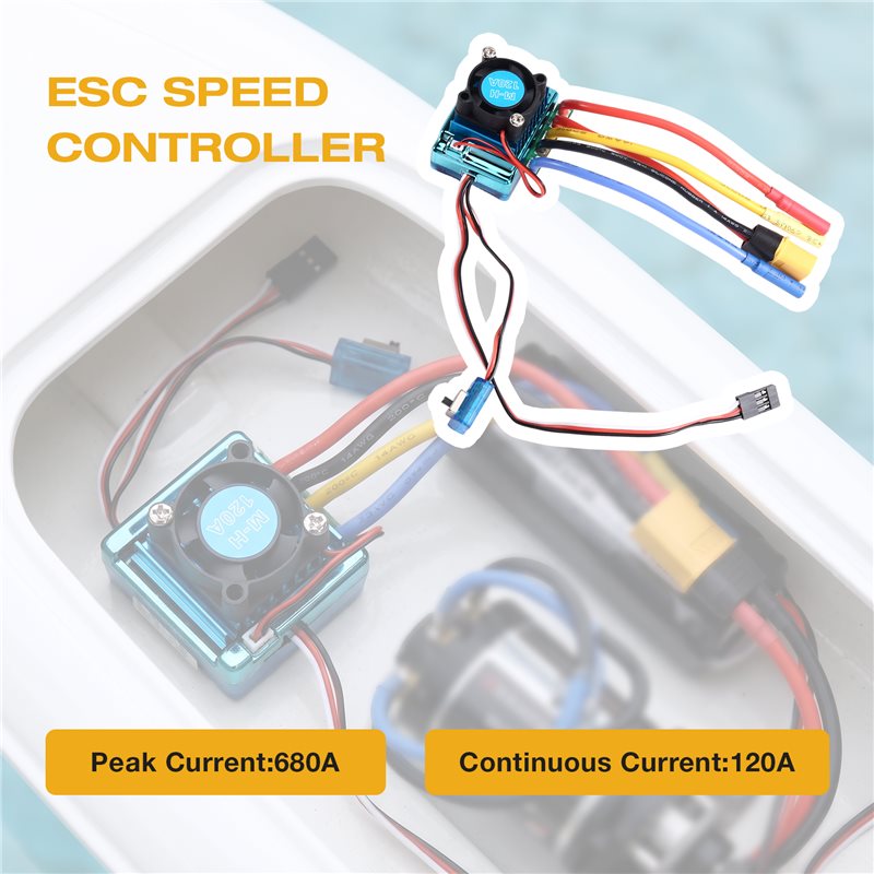 WOWFU-120A Brushless ESC Speed - đánh giá và giá Rc Boat Brushless Motor