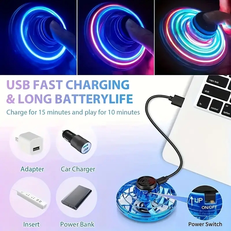 NEW LED Flying UFO Spinner Fin - đánh giá và giá Drone Ball Rc